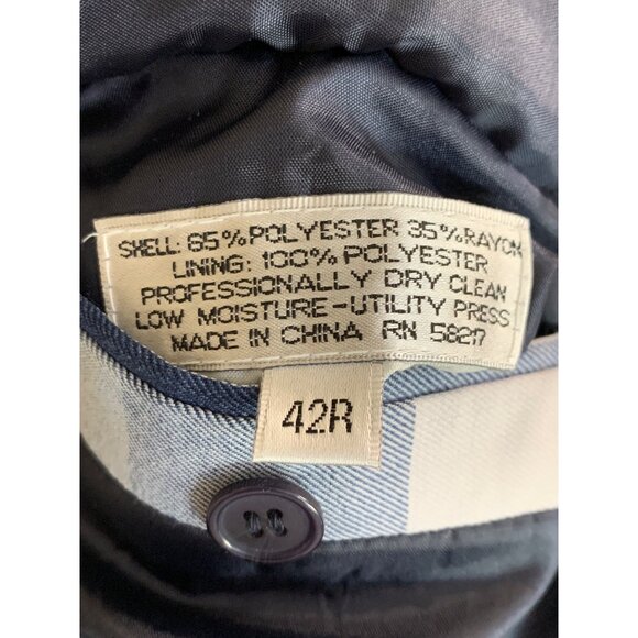 Mens Falcone Blue Check 5 Button Ventless Blazer Coat Size 42R EUC Lined 7145 - Picture 4 of 14